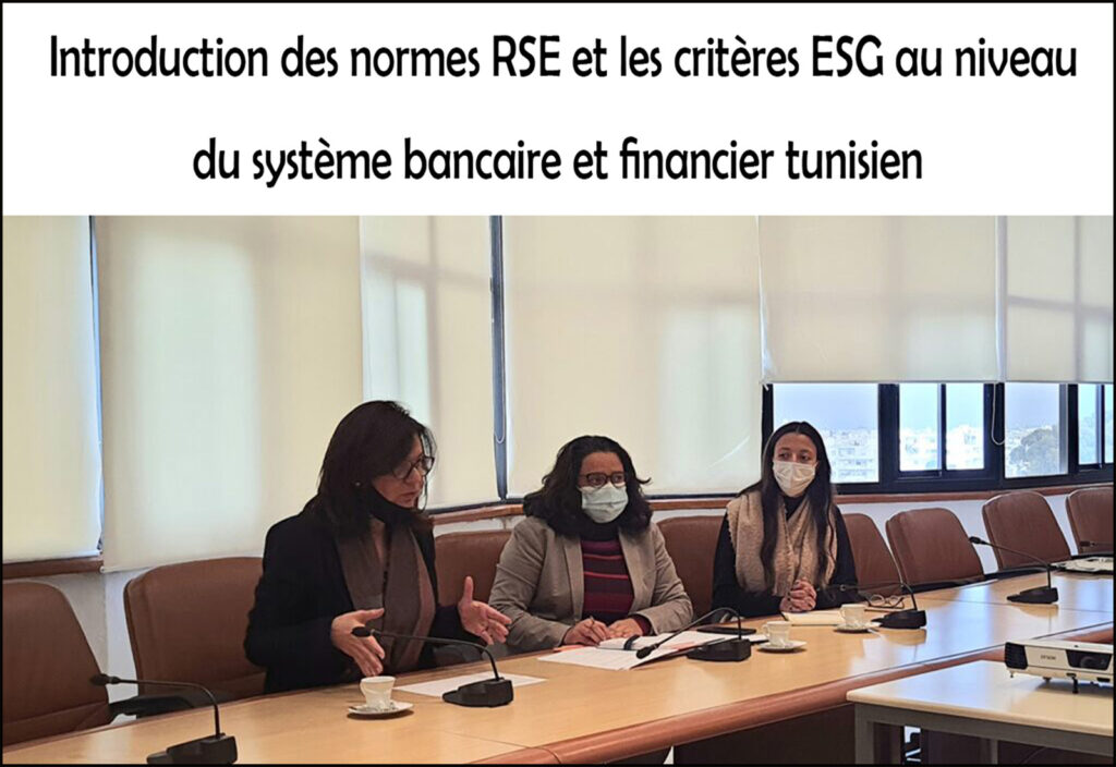Introduction des normes RSE et les critères ESG au niveau du système bancaire et financier tunisien